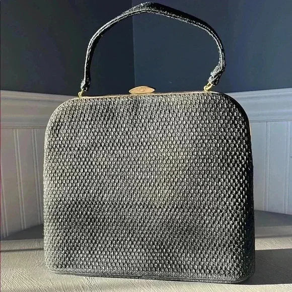 VINTAGE MORRIS MOSKOWITZ DESIGNER WOVEN HANDBAG - Picture 7 of 9
